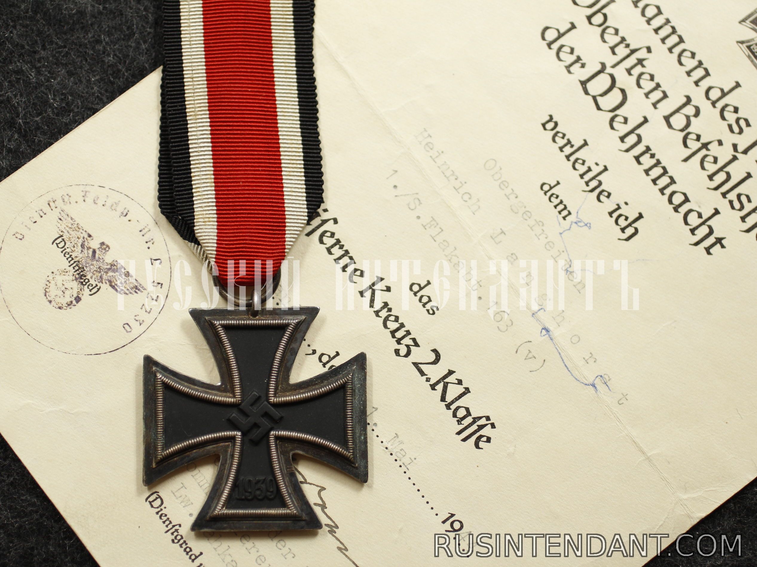 Фото 2: Железный Крест второго класса с наградным листом 