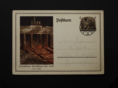 Почтовая карточка 1933 года «Deutschland, Deutschland über alles»