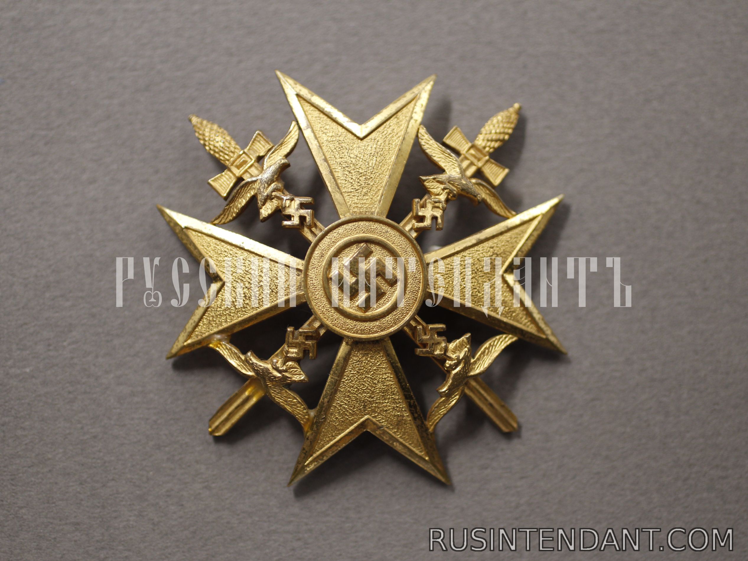 Фото 1: Испанский Крест в бронзе с мечами 