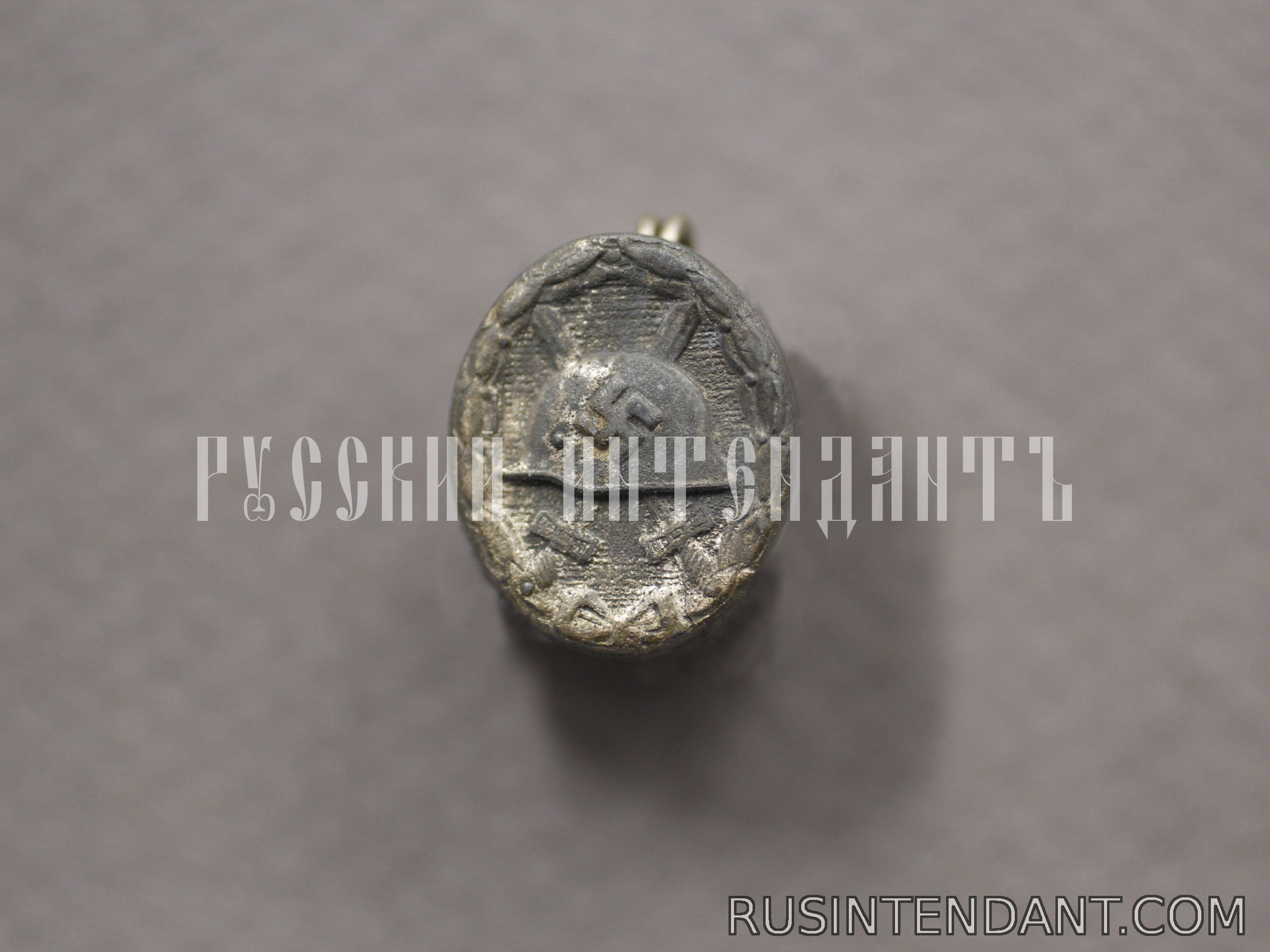 Фото 1: Миниатюрный знак «За ранение» в серебре 