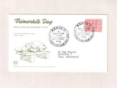 Почтовый конверт с гашением ARHUS C. 1970