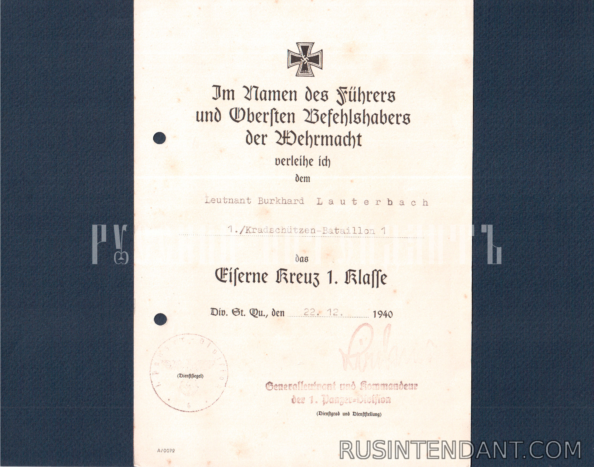 Фото 14: Комплект наград с документами "Grossdeutschland" 