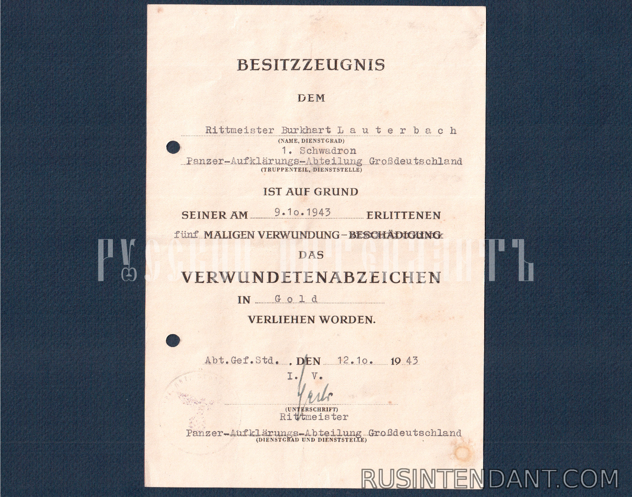 Фото 18: Комплект наград с документами "Grossdeutschland" 