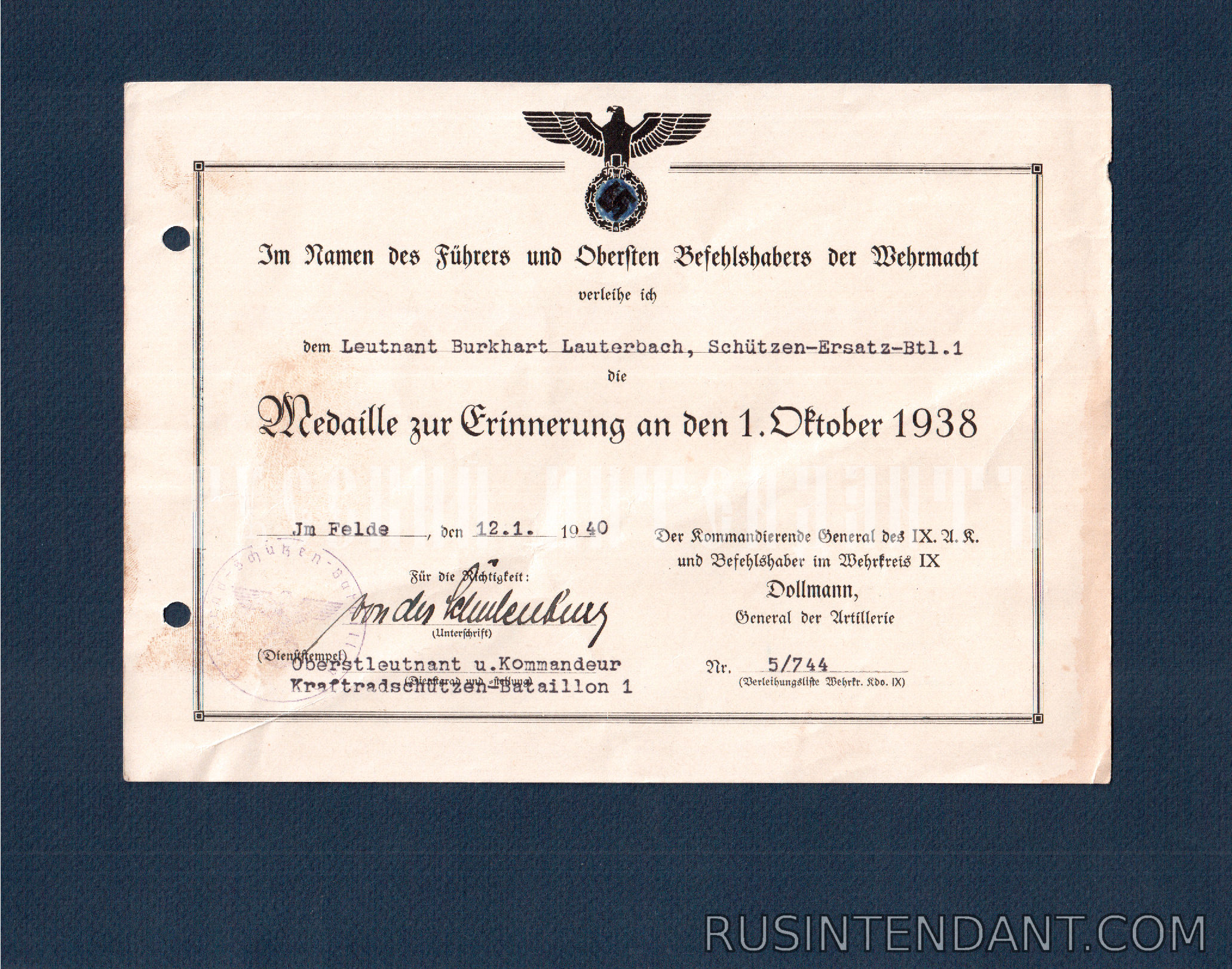 Фото 11: Комплект наград с документами "Grossdeutschland" 